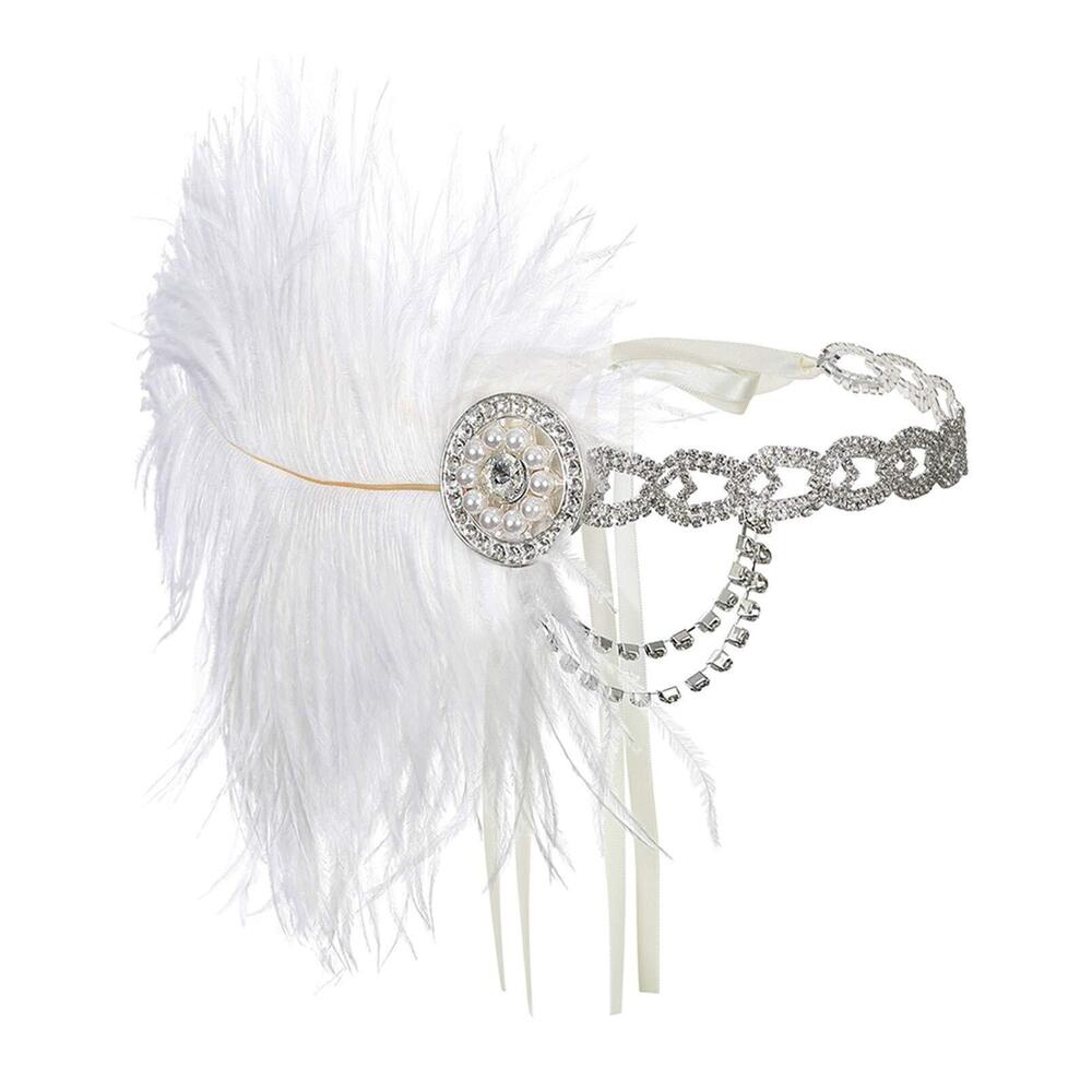 4244 Flapper Feather Headband 1920s Art Deco Roaring 20s Great Gatsby